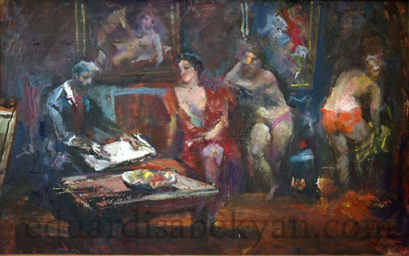 Галерея Эдуарда Исабекяна. Картина В мастерской. 1981, холст, масло