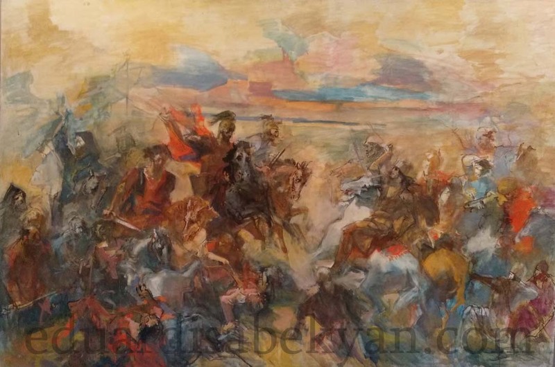 Аварайрская битва. 1984, холст, масло