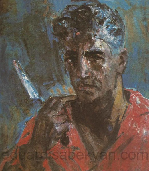Автопортрет с мастихином. 1964, холст, масло